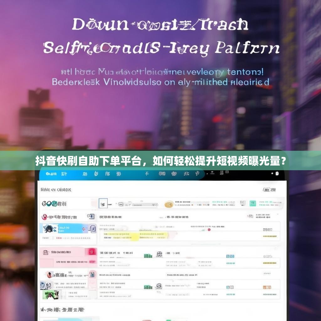 抖音快刷自助下单平台，如何轻松提升短视频曝光量？