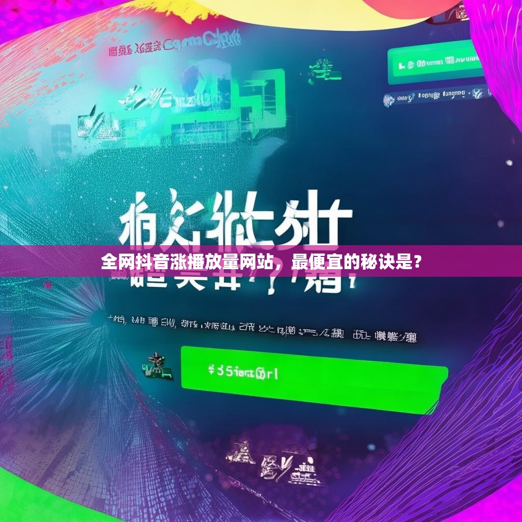 全网抖音涨播放量网站，最便宜的秘诀是？