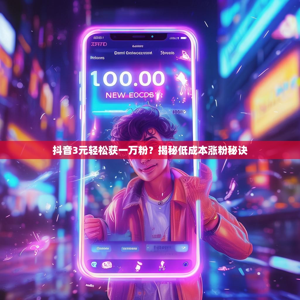 抖音3元轻松获一万粉?揭秘低成本涨粉秘诀 抖音3元轻松获一万粉?揭秘低成本涨粉秘诀