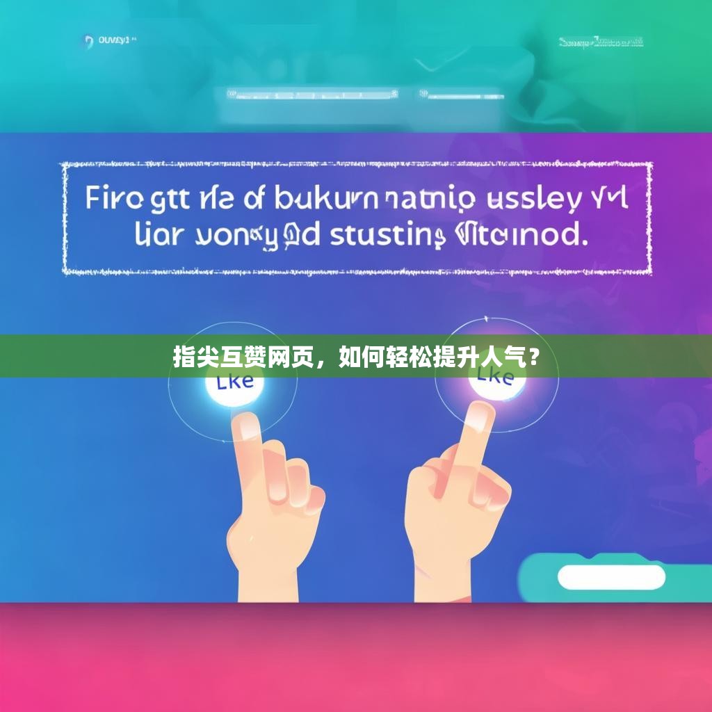 指尖互赞网页，如何轻松提升人气？