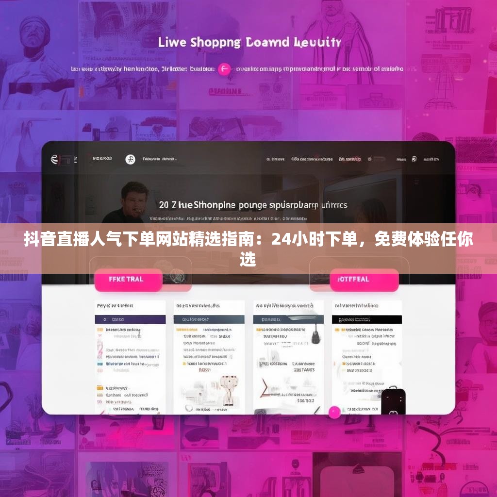 抖音直播人气下单网站精选指南：24小时下单，免费体验任你选