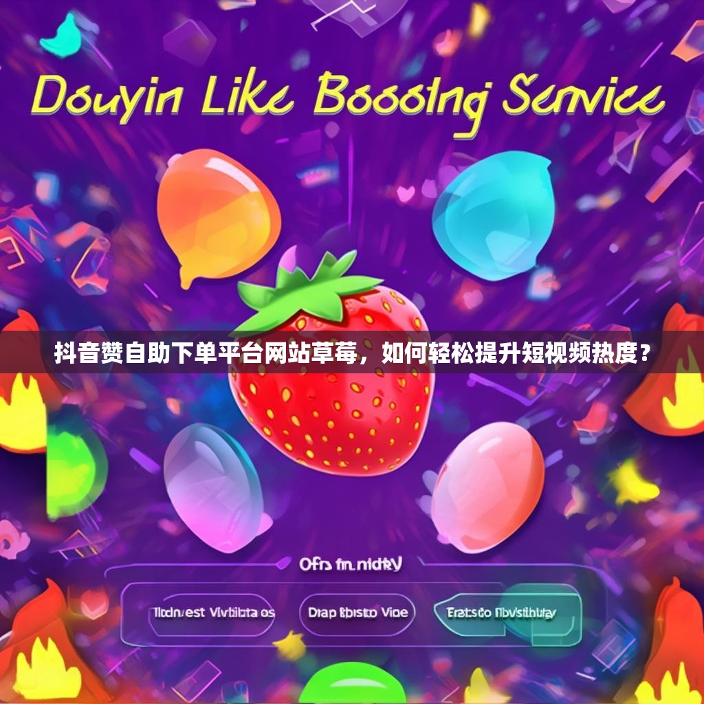 抖音赞自助下单平台网站草莓，如何轻松提升短视频热度？
