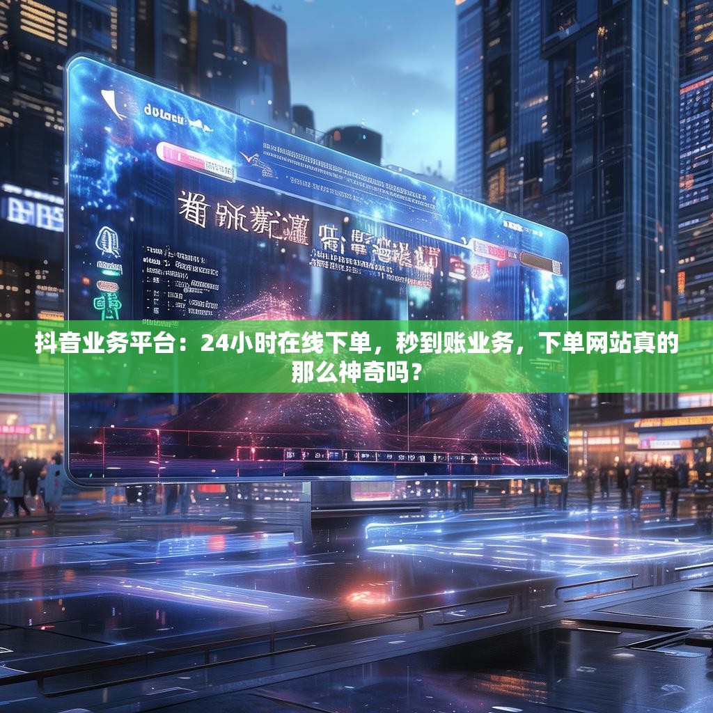 抖音业务平台：24小时在线下单，秒到账业务，下单网站真的那么神奇吗？