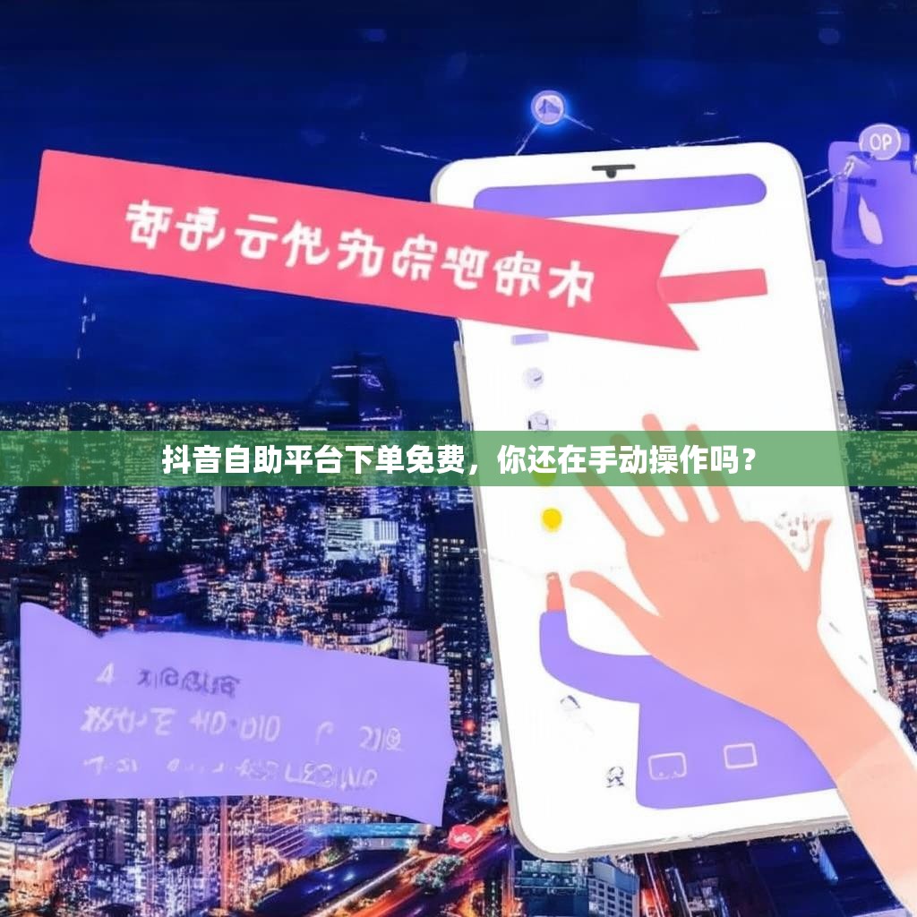 抖音自助平台下单免费，你还在手动操作吗？