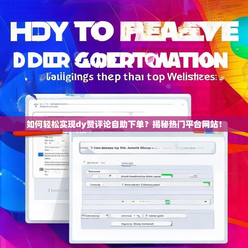 如何轻松实现dy赞评论自助下单？揭秘热门平台网站！