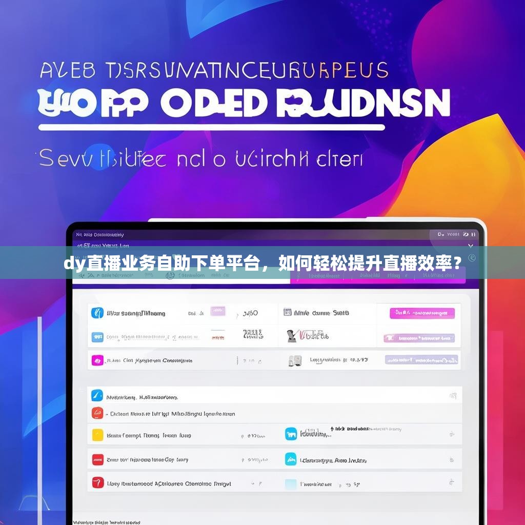 dy直播业务自助下单平台，如何轻松提升直播效率？