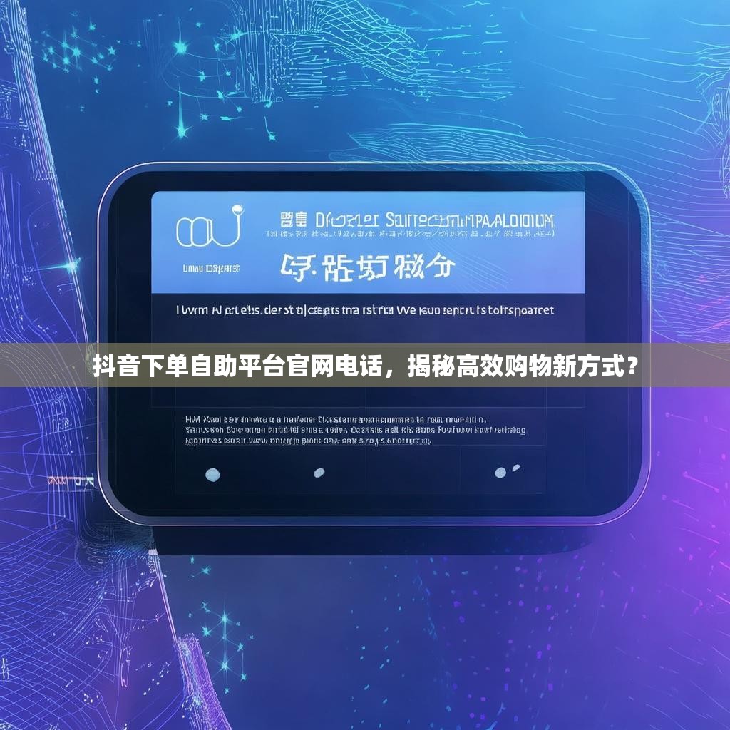 抖音下单自助平台官网电话，揭秘高效购物新方式？