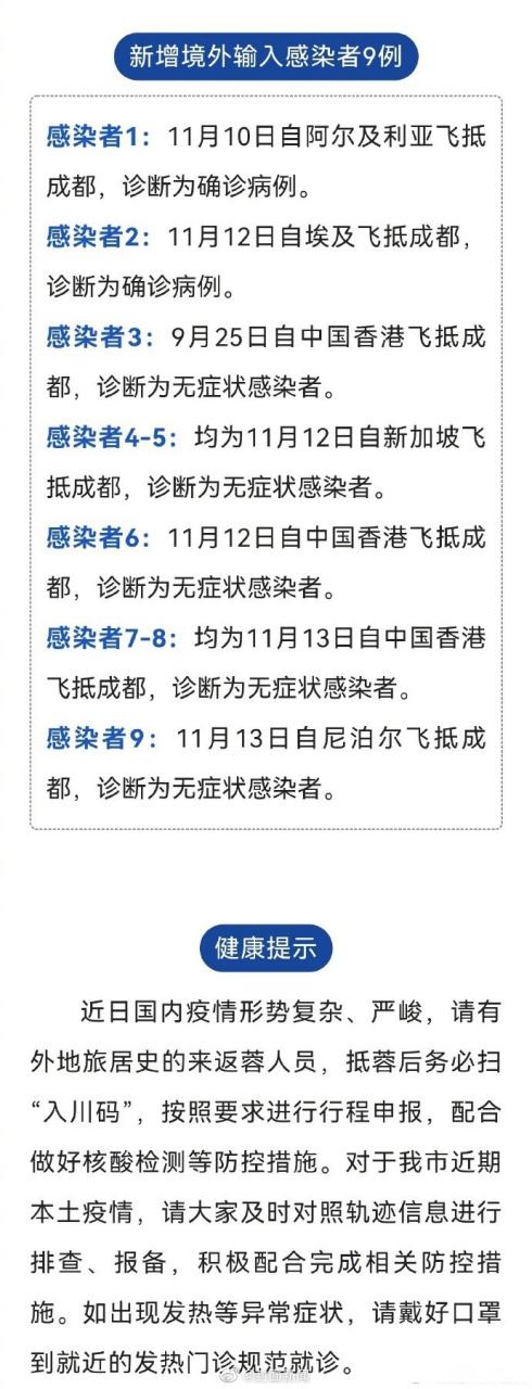 成都新增无症状感染者情况，含境外输入及本土病例详情