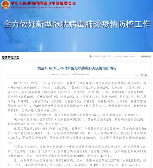 国家卫健委公布每日新增确诊病例及无症状感染者数据
