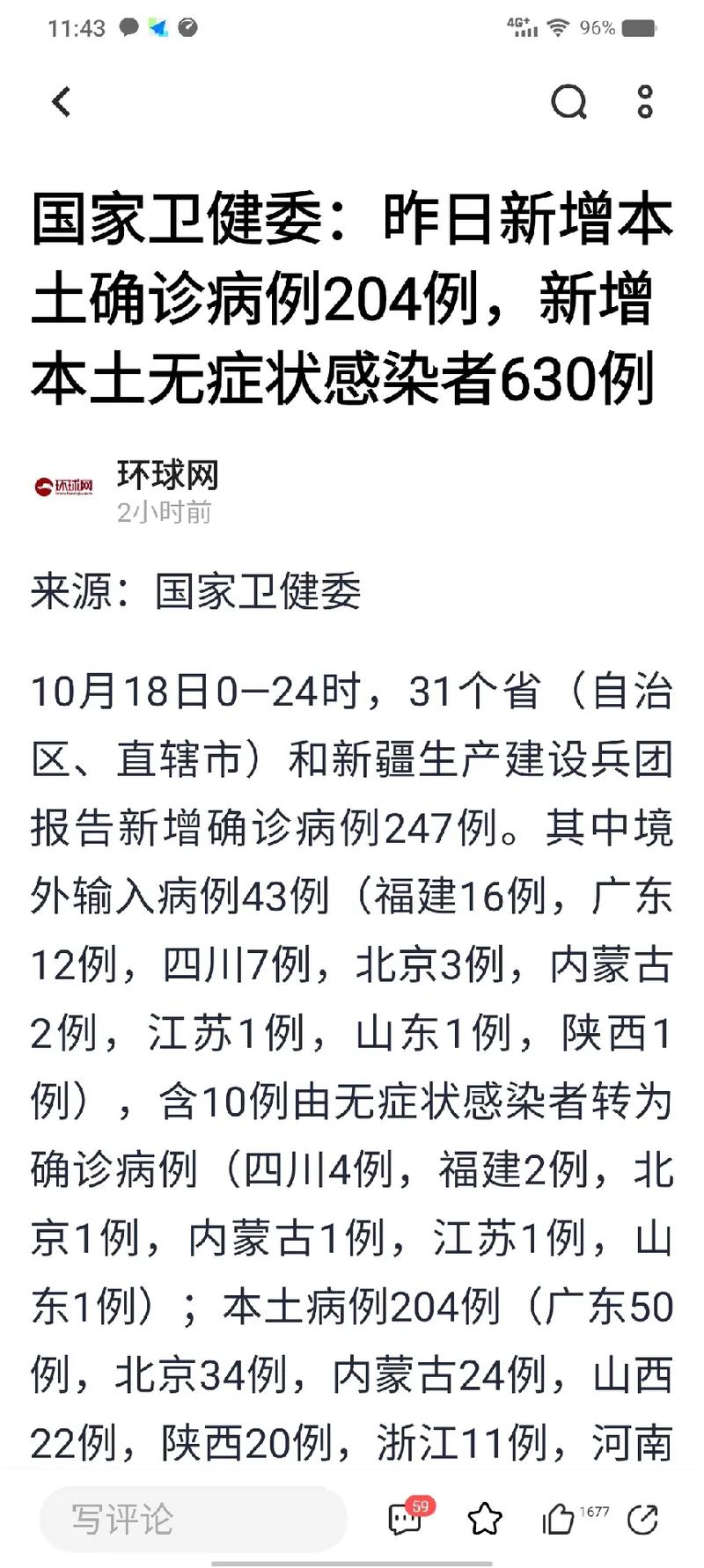 国家卫健委公布每日新增本土确诊病例及疫情相关情况汇总